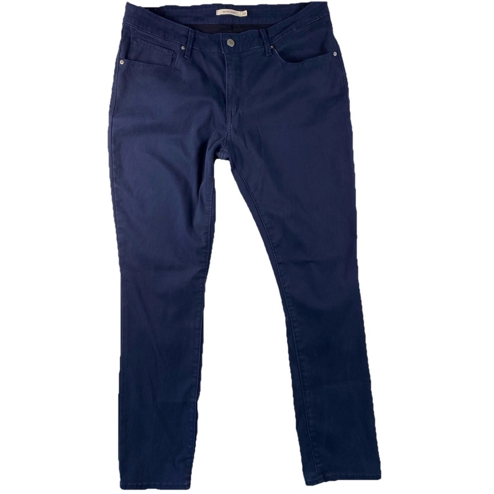 Levi's Mid Rise Skinny Navy Blue Stretch Denim Jeans Women's 33 x 30